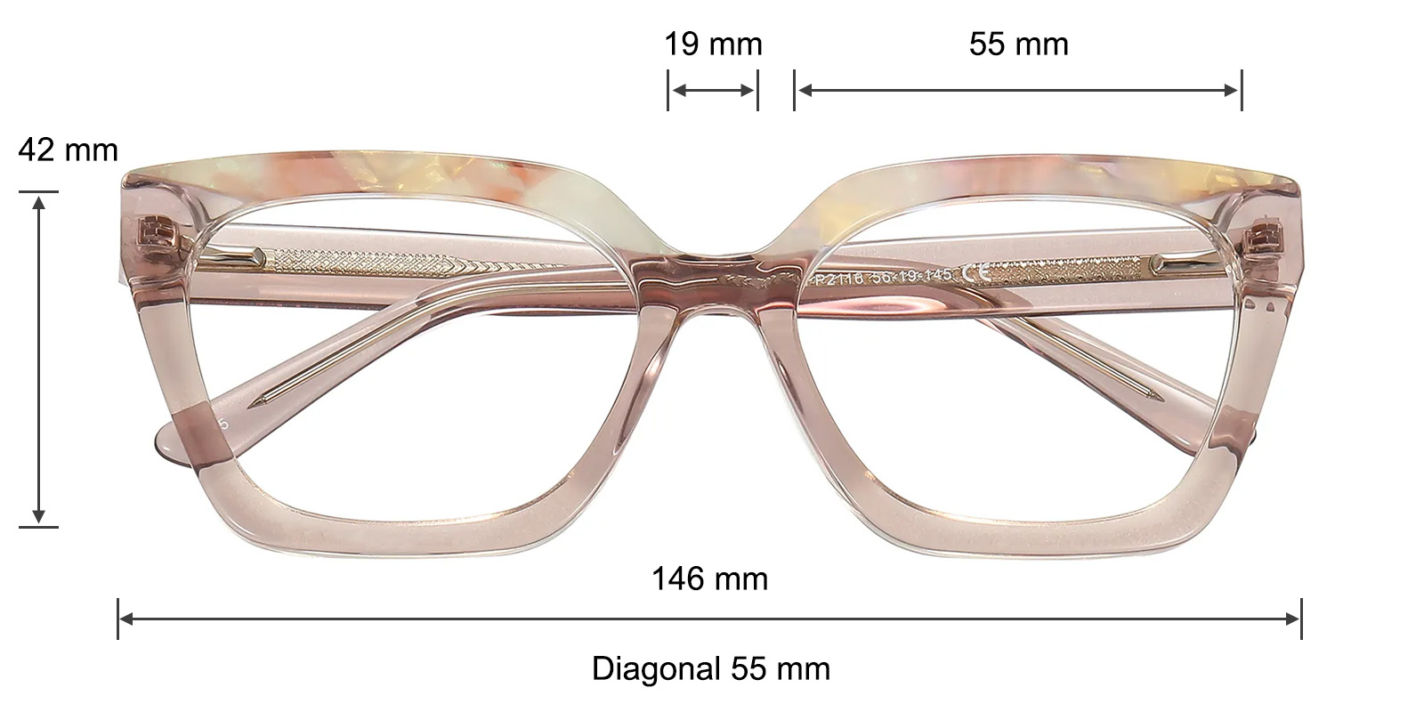 Doreen Square Gray/Floral Eyeglasses | GlassesShop